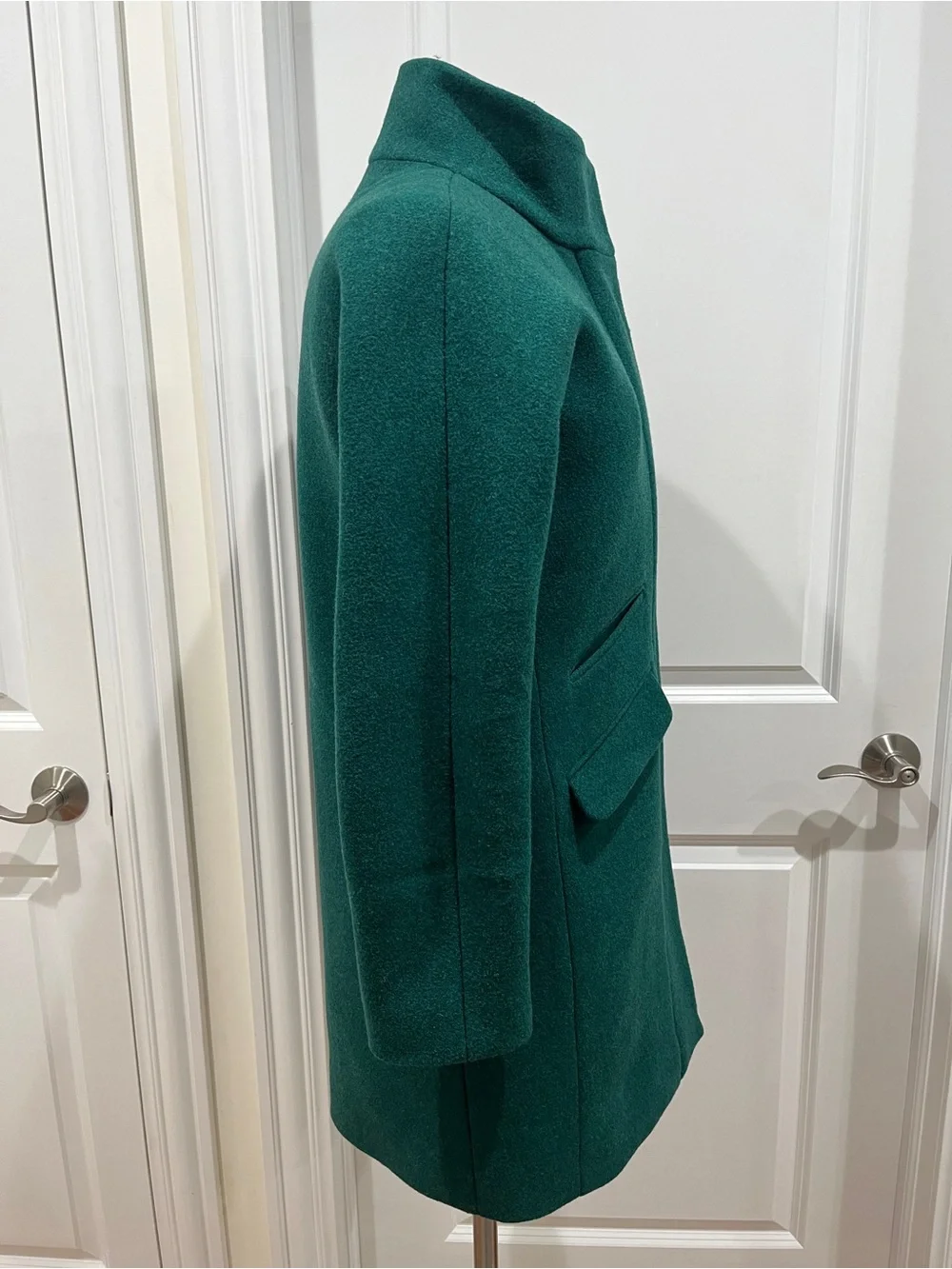 J. Crew Stadium Cloth Cocoon Coat Italian Wool in Green Size 2
